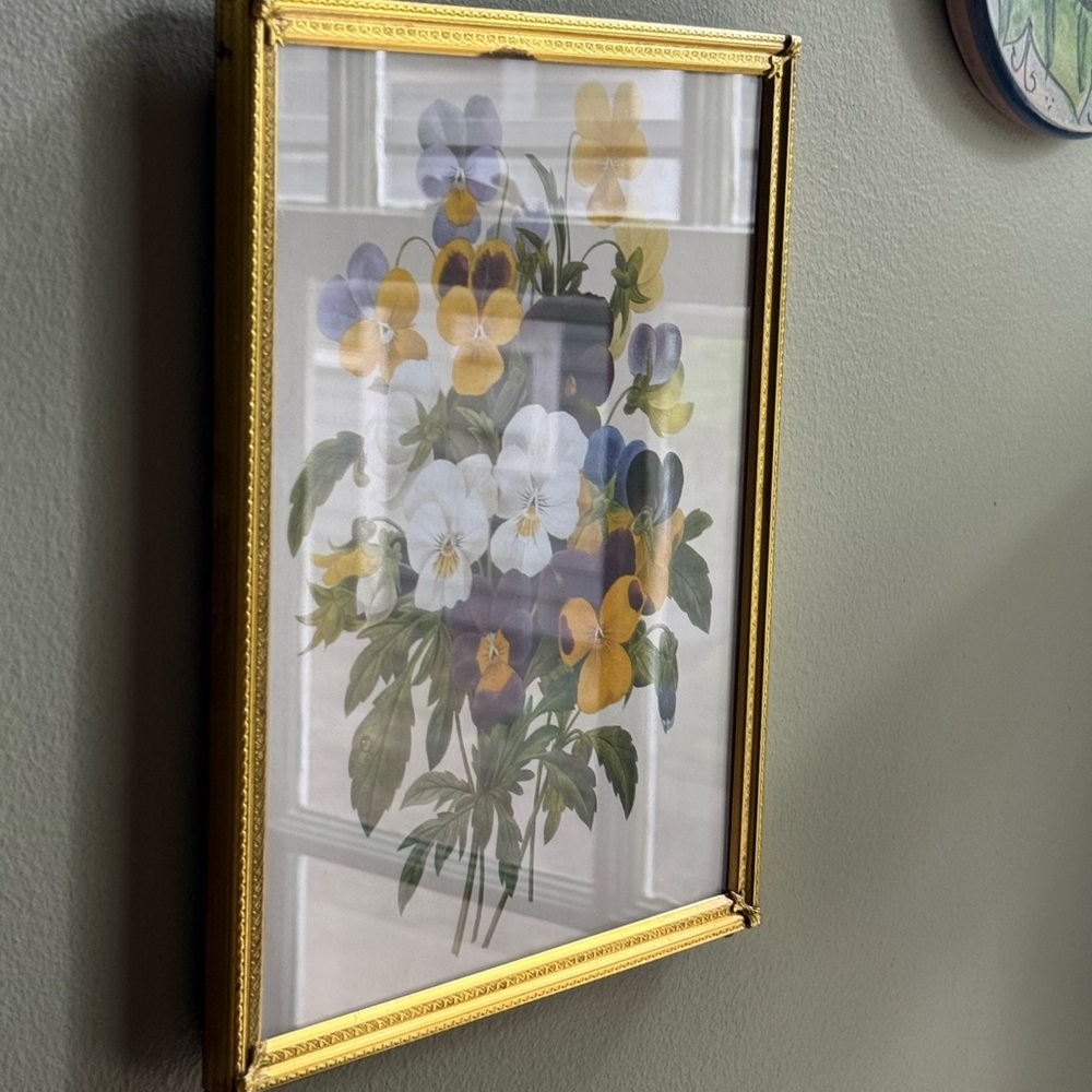 Floral Art Print with antique Gold Frame - Picture 5 of 5